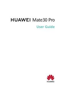 Huawei Mate 30 Pro manual. Camera Instructions.
